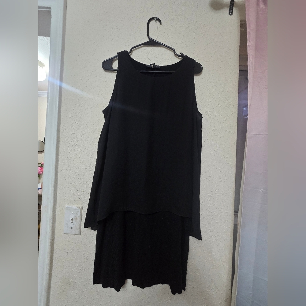 Karen Kane Black Layered Sleeveless Dress